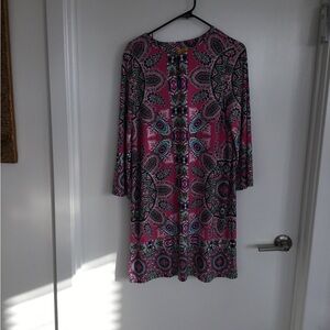 Ruby Rd. Pink Paisley Medallion Petite Dress
